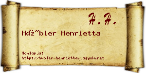 Hübler Henrietta névjegykártya
