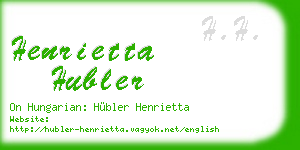 henrietta hubler business card