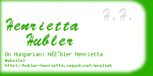 henrietta hubler business card